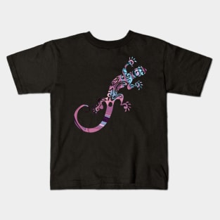 Ornate Gecko Colorful Lizard Illustration Kids T-Shirt